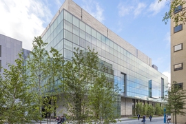 An external photo of the MIT.nano building
