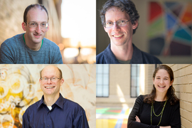 Two-by-two grid of photos featuring Michael Short, Larry Guth, Elsa Olivetti, and Michael Yaffe