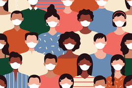 people of different races in masks