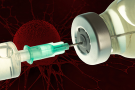 syringe in a vaccine vial