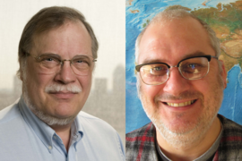 Side-by-side portrait photos: Ed Boyle at left and Mick Follows at right.