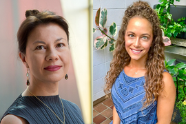 Side-by-side portrait photos of Emma Teng and Sarah Johnson