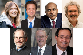 Collage of headshots with four individuals on the top and three on the bottom