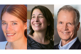 Side-by-side headshots of Jessika Trancik, Anette Hosoi, and Thomas Malone