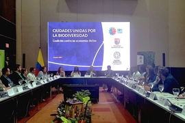 Delegates seated at a U-shaped table