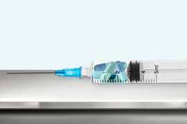 Syringe filled with various medicinal capsules