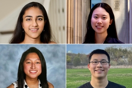 Two by two grid of headshots of Avani Ahuja, Julianna Lian, Alex Tang and Jacqueline Prawira