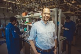 Fikile Brushett poses in a lab