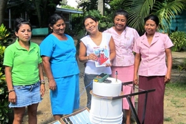 The Mujeres Solares de Totogalpa (Solar Women of Totogalpa) with the Solarclave, a solar powered autoclave to sterilize medical instruments in rural and off-grid clinics. The Solarclave and its lead developer, Anna Young, are currently part of D-Lab's Scale-Ups program.