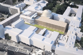 Aerial image from the north highlighting MIT.nano’s integration into the campus.
