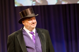 At the end of the presentations, the students surprised David Wallace, a professor of mechanical engineering and MacVicar Faculty Fellow, with a special tribute video in honor of his 20 years teaching this class.
