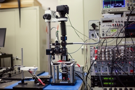 Bozchalooi came up with a design to enable high-speed scanning over both large and small ranges. The main innovation centers on a multiactuated scanner: A sample platform incorporates a smaller, speedier scanner as well as a larger, slower scanner for every direction, which work together as one system to scan a wide 3-D region at high speed.  
