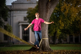 “I have considered working in social entrepreneurship or academia — ultimately I think I will seek out a combination of both. I think they both have advantages to addressing these kinds of problems, and their own drawbacks. I think ultimately I’m going to draw fulfillment from working on a problem that really matters to people,” senior Charlie Andrews-Jubelt says.
