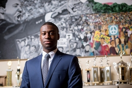 MIT senior Rasheed Auguste’s parents emigrated from Haiti to Boston as teenagers and completed master’s degrees in the U.S. “When I was born, the standard was, ‘we have master’s degrees; a PhD is the next step for this next generation.’ That was always the bar,” says Auguste. “It just so happens I got lucky. I actually do want this PhD that was prescribed from birth.” 