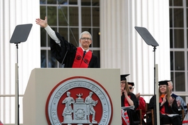 “Measure your impact on humanity not in likes but in the lives you touch,” said Apple CEO Tim Cook in his Commencement address.
