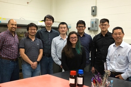 From left: Fikile Brushett, Kai Xiang, Liang Su, Zheng Li, Stephanie Eiler, Andres Badel, SamPan, and Yet-Ming Chiang (not shown: Ping-Chun Tsai and
