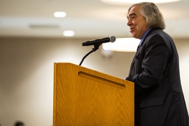 In her opening remarks, Vice President for Research Maria Zuber laid out three big goals for the summit: to highlight important work already happening in northeastern North America, to support collaborations across borders and between sectors, and to deepen the connection between researchers and policymakers. 
