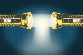 Scientists at MIT, Harvard University, and elsewhere have now demonstrated that photons can be made to interact — an accomplishment that could open a path toward using photons in quantum computing, if not in light sabers. 

