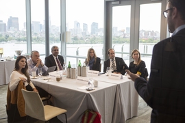 Columnist Thomas L. Friedman of The New York Times in a discussion with MIT researchers prior to delivering the Fall 2018 Compton Lecture, Monday, October 1, 2018.