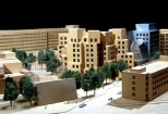 A prelininary conception of the Stata Center as seen from the interior of the campus.