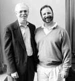 Institute Professor Thomas L. Magnanti, dean of engineering (left) and Peter Pathï¿½, general manager, Microsoft Research, University Relations.
