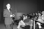 Winner of the James R. Killian Jr. Faculty Achievement Award, Professor Robert A. Weinberg of biology delivers the Killian Lecture in Wong Auditorium.