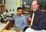 Rajesh Ranganathan (left) and Professor H. Robert Horvitz have discovered a fast receptor in worms that responds to serotonin.