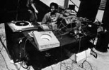 In this photo from the 1975 Technique yearbook, MIT student and disk jockey James Clark plays records on what was then WTBS.