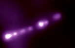 This Chandra image shows the M87 jet as seen in X-ray wavelengths.