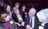 Nobel laureate in economics Professor Robert Solow chatted with parents following his luncheon address to them.