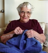 Marie Shea, 92, works on an item for the annual holiday crafts fair that starts tomorrow.