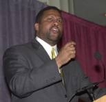 Political commentator, author and talk show host Tavis Smiley gives the        keynote speech at the Martin Luther King celebratory breakfast.