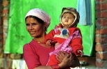 A Nepalese woman in a village visited by MIT students and faculty.
