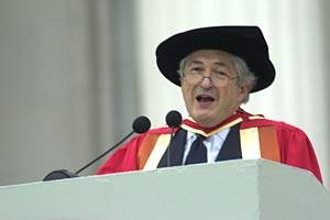 James D. Wolfensohn, president of the World Bank,  addresses graduates at MIT's Commencement.