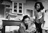 MIT theater alumnae Ivi Acuï¿½a and Tara Perry in a scene from Dramashop's 1996 production of "Escape from Happiness."