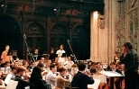 MITSO, led by Dante Anzolini, rehearses in Kings College Chapel at Cambridge University.