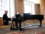 Hawley at the piano before the 2000 Van Cliburn competition.