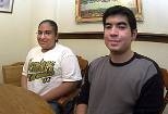 Melissa Gonzalez (left) poses with her brother Gabriel Gonzalez in their home north of Weslaco, Texas.  Melissa, the valedictorian at Edcouch-Elsa High School, will join her brother at MIT this fall.