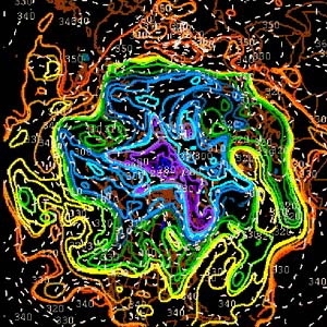 A northern hemisphere tropopause map for Aug. 30 shows regions of low and high tropopause--the boundary between the troposphere and the stratosphere, which is on average about 10-12 kilometers high but which undulates as synoptic weather systems develop and decay. Purple/blue colors mark regions where the tropopause is low, while red/orange indicates the tropopause is high. Regions of anomalously ...