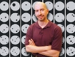 The chart behind Professor of Neuroscience Earl Miller in this photo-composite shows examples of the stimulus displays used to train monkeys to judge whether successive displays contained the same number of items.