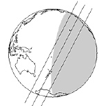 Image of Pluto's shadow crossing the Earth for the August occultation.