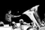 Frederick Harris conducts the MIT Wind Ensemble.