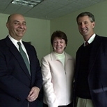 The recently promoted members of the Department of Facilities are (left to right): James Wallace, Patricia Kennedy Graham and Dave McCormick.
