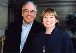 Changing of the guard: William Hecht (left) will retire as executive vice president and CEO of the Alumni Association and Elizabeth Garvin will succeed him.