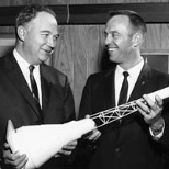 Dr. Getting (left), with astronaut Alan Shepard at the Aerospace Corporation in 1962.