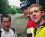 MIT students Taku Iida, Greg Mahowald and Kyle Rattray rode their bikes cross-country to raise money for cancer research.