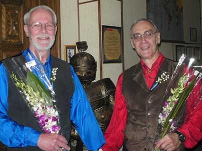 Frederic 'Fritz' Bell (left) and Bill Fregosi, technical coordinator for theater arts at MIT, on their wedding day, May 23.