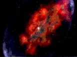 This image shows an artist's concept of a supernova.