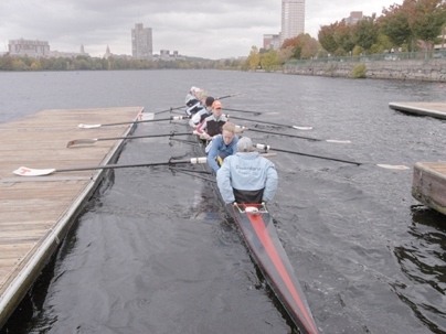 Cambridge '99 rowing club members head  for  the  course they will race on Sunday.