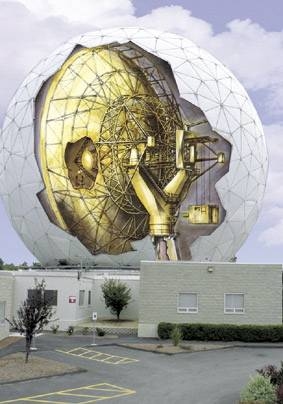 This cutaway image is of the 37-meter radio telescope and radar that have been in operation for 40 years at MIT's Haystack Observatory in Wesford, Mass.